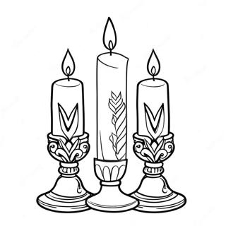 Colorful Shabbat Candles Coloring Page 60574-47946