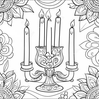 Colorful Shabbat Candles Coloring Page 60574-47947