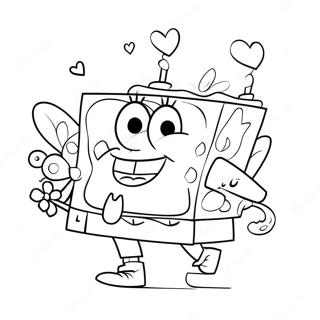 Spongebob Valentines Coloring Pages