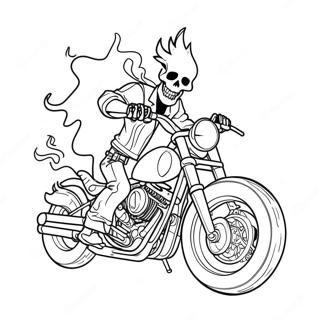 Ghost Rider In Flames Coloring Page 6061-4821