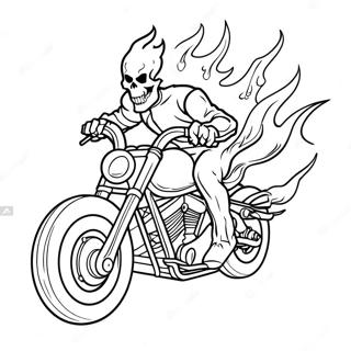 Ghost Rider In Flames Coloring Page 6061-4823