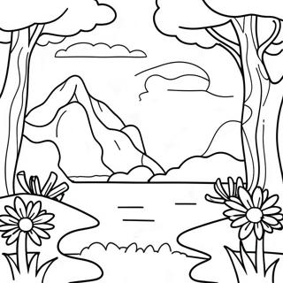 Calm Nature Scene Mindfulness Coloring Page 60624-47991