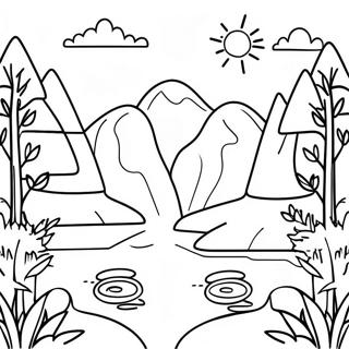 Calm Nature Scene Mindfulness Coloring Page 60624-47992