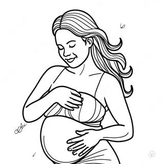 Realistic Pregnant Woman Coloring Pages