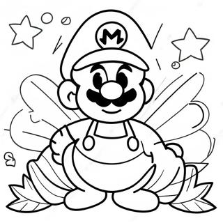 Happy Thanksgiving Mario Coloring Pages