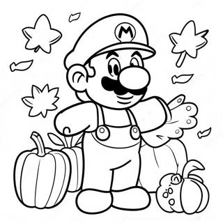 Happy Thanksgiving Mario Coloring Page 60653-47994