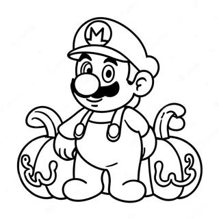 Mario With A Festive Pumpkin Coloring Page 60654-47999