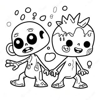 Cute Cartoon Zombies Coloring Page 60664-48030