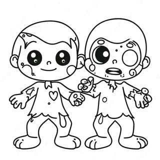 Cute Cartoon Zombies Coloring Page 60664-48032