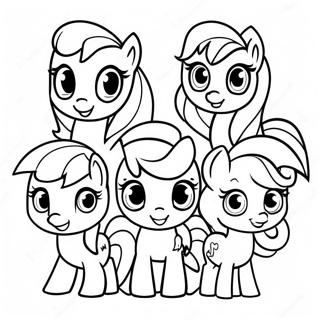 Färgglada My Little Pony Cutie Mark Crew Karaktärer Målarbild 60694-48025