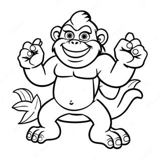 Dixie Kong With Colorful Bananas Coloring Page 60714-48042