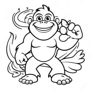 Dixie Kong With Colorful Bananas Coloring Page 60714-48043