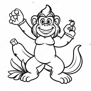 Dixie Kong With Colorful Bananas Coloring Page 60714-48044