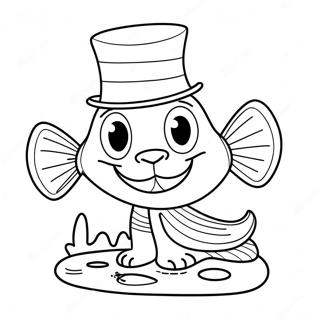 Cat In The Hat Fish Coloring Pages