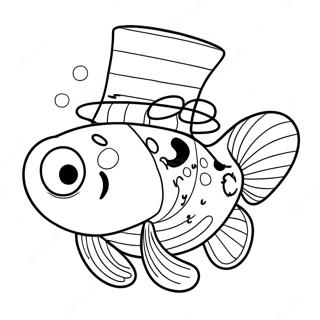 Cat In The Hat Fish Coloring Page 60783-48091