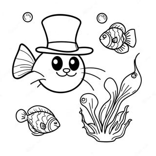 Cat In The Hat Fish Coloring Page 60783-48092