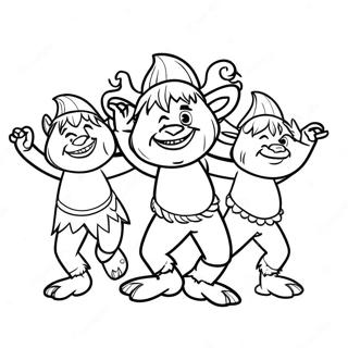 Colorful Trolls Dancing Coloring Page 60814-48125