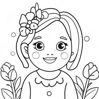 Cute Nana With Flowers Coloring Page 60834-48133