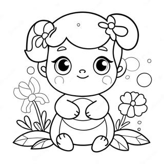 Cute Nana With Flowers Coloring Page 60834-48134