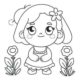 Cute Nana With Flowers Coloring Page 60834-48135