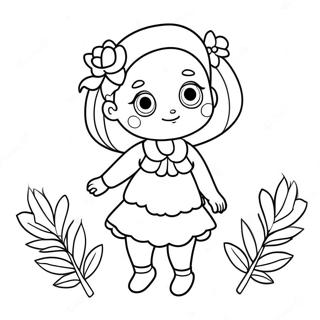 Cute Nana With Flowers Coloring Page 60834-48136