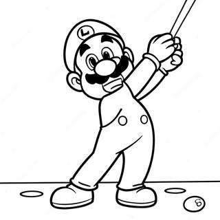 Luigi Swinging Golf Club Coloring Page 60964-48234