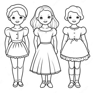 Paper Dolls Coloring Pages