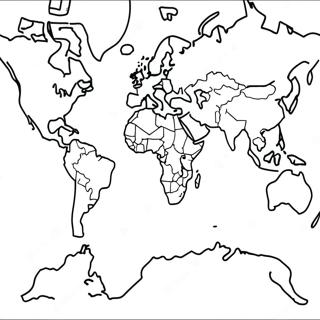 カラフルな大陸の地図 ぬりえページ 61054-48304