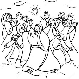 Joyful Gospel Scene Coloring Page 61074-48314