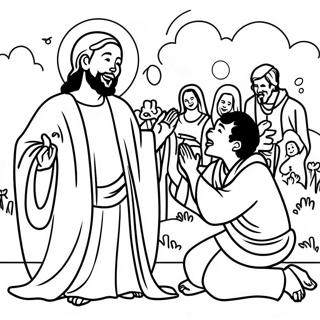 Joyful Gospel Scene Coloring Page 61074-48316