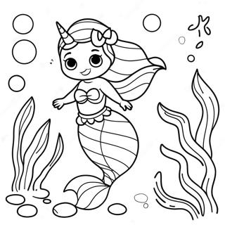 Mermaid Unicorn Coloring Pages