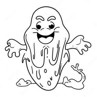 Cute Slimer Ghost Coloring Page 61114-48359