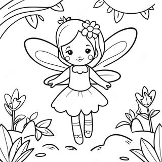 Magical Flower Fairy In A Garden Coloring Page 61144-48388