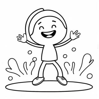 Happy Stick Figure Dancing Coloring Page 61214-48449