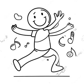 Happy Stick Figure Dancing Coloring Page 61214-48451