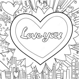 I Love You Graffiti Coloring Pages