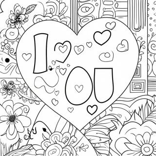 I Love You Graffiti Coloring Pages