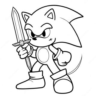 Sonic The Hedgehog With Excalibur Coloring Page 61244-48478