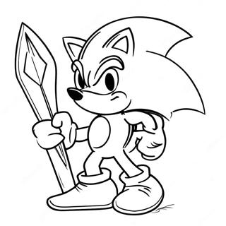 Sonic The Hedgehog With Excalibur Coloring Page 61244-48479