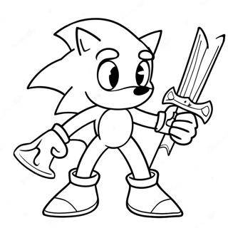 Sonic The Hedgehog With Excalibur Coloring Page 61244-48480