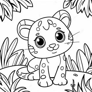 Playful Ocelot In The Jungle Coloring Page 61304-48513