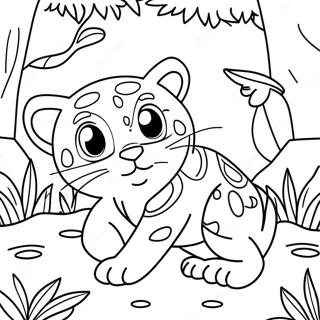 Playful Ocelot In The Jungle Coloring Page 61304-48515