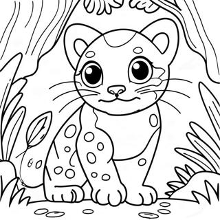 Playful Ocelot In The Jungle Coloring Page 61304-48516