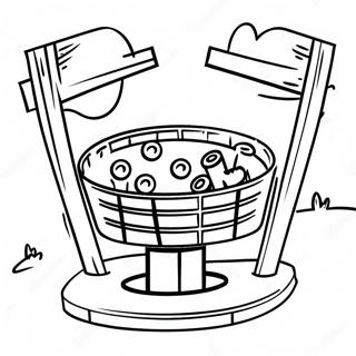 Colorful Disc Golf Basket Coloring Page 61344-48557