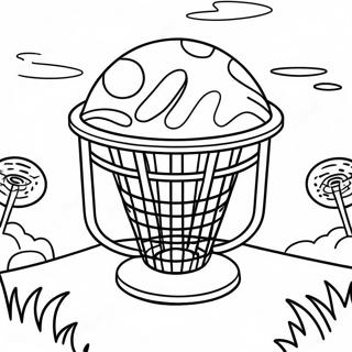 Colorful Disc Golf Basket Coloring Page 61344-48560