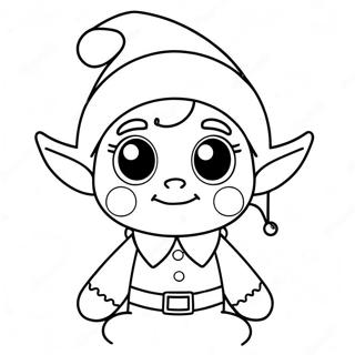 Cute Christmas Elf Coloring Page 61384-48581