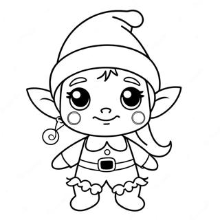 Cute Christmas Elf Coloring Page 61384-48583