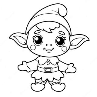 Cute Christmas Elf Coloring Page 61384-48584