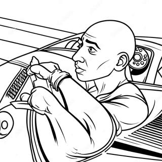 Dominic Toretto With Racing Car Coloring Page 6141-4889