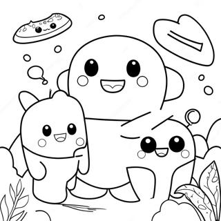 Cute Domo With Friends Coloring Page 61434-48617